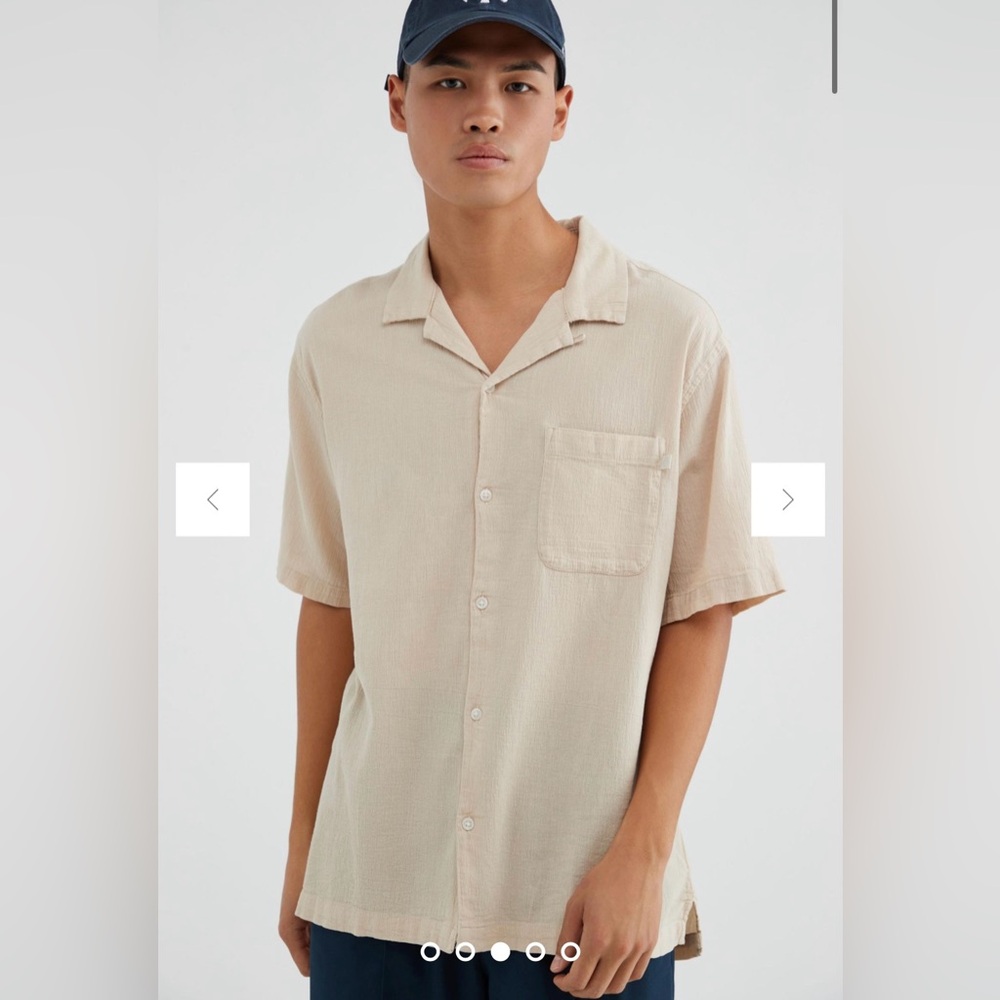 Urban Outfitters Standard Cloth Liam Crinkle Shirt - Neutral